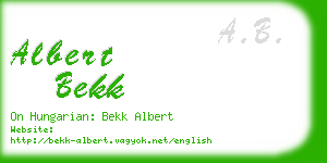 albert bekk business card